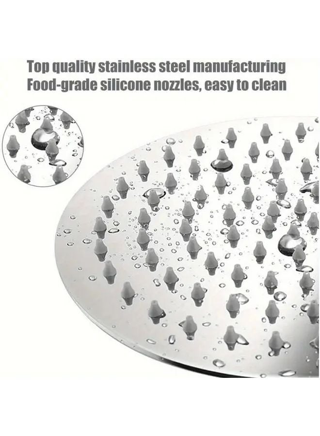 Vintage Silvery High Pressure Shower Set With Self Cleaning Nozzles And Adjustable Arm - Image 4